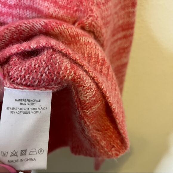 Vanessa Bruno Jaslin Marled Pink Sweater Button Shoulder Baby Alpaca Size S - Picture 10 of 10